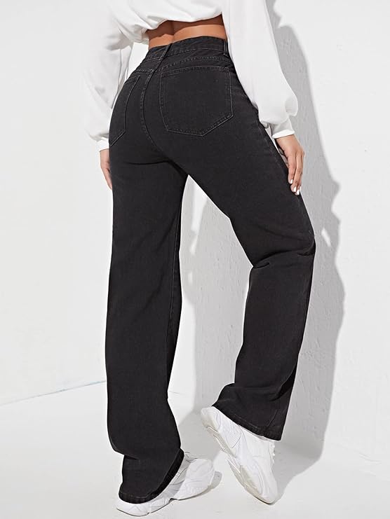 Women Regular High Rise Black Jeans