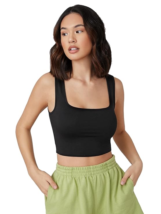 Women Solid Fitted Crop Top