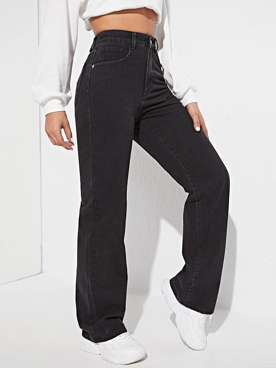Women Regular High Rise Black Jeans