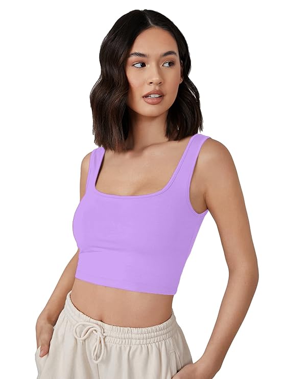 Women Solid Fitted Crop Top