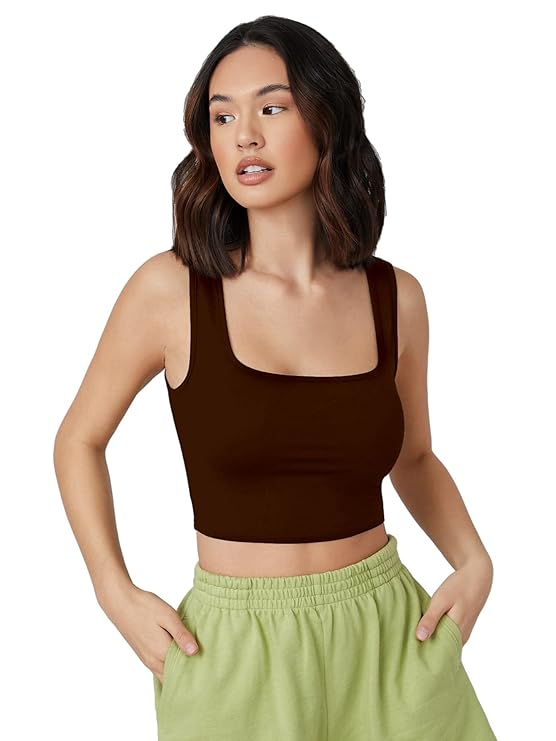 Women Solid Fitted Crop Top