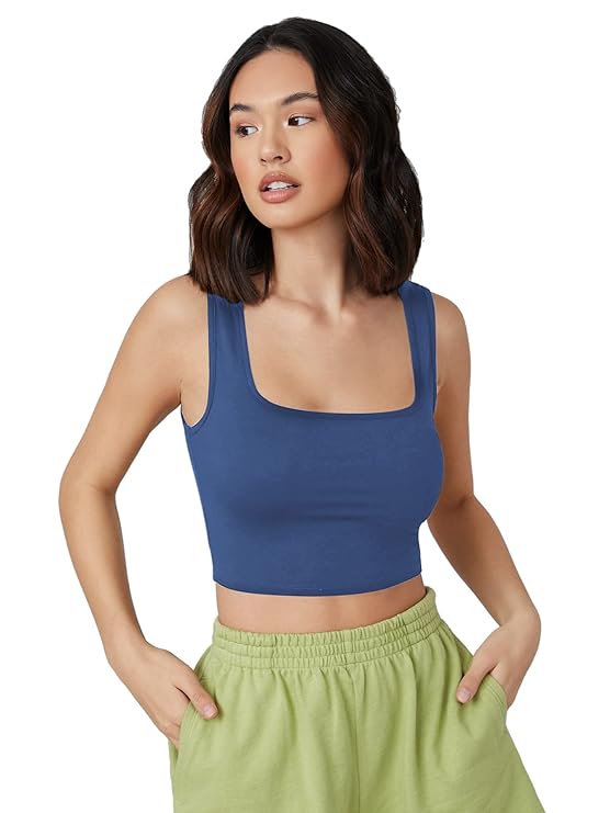 Women Solid Fitted Crop Top