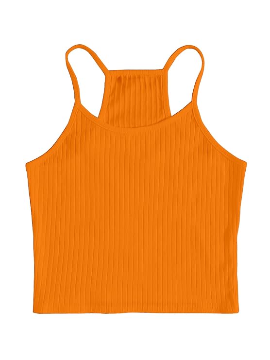 Shoulder Straps Ribbed Fitted Crop Top