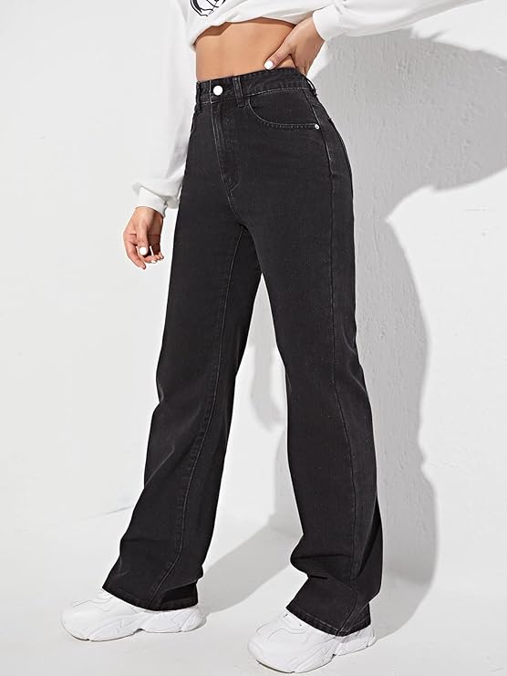 Women Regular High Rise Black Jeans