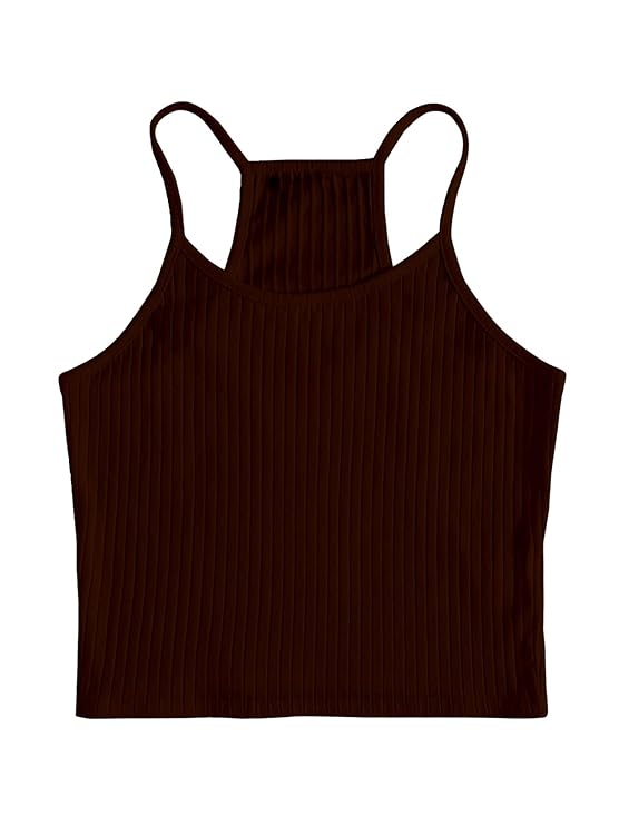 Shoulder Straps Ribbed Fitted Crop Top