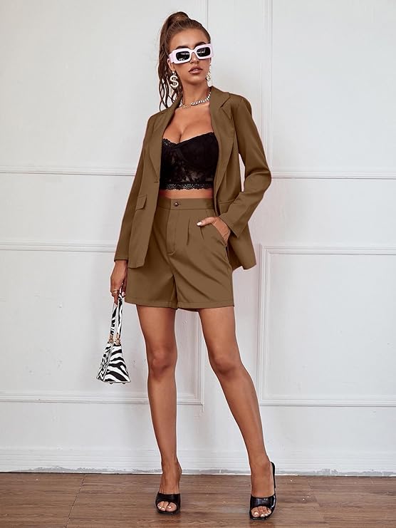 Women's Solid Slant Pocket Wide Leg Shorts