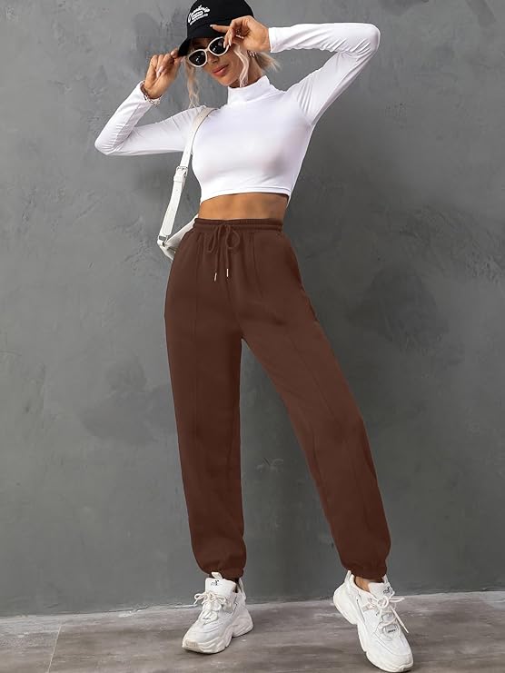 BROWN JOGGER SWEATPANTS FOR WOMEN