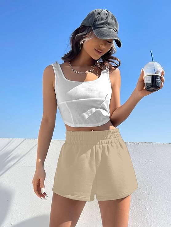 Letter Patched Detail Track Shorts for Women