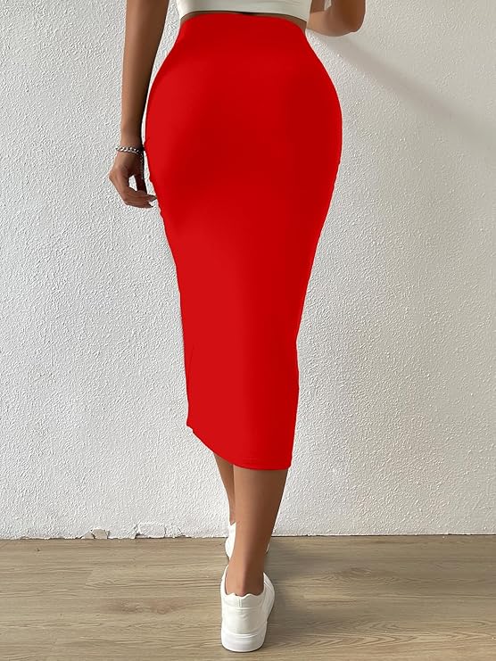 Women's Solid Pencil Skirt