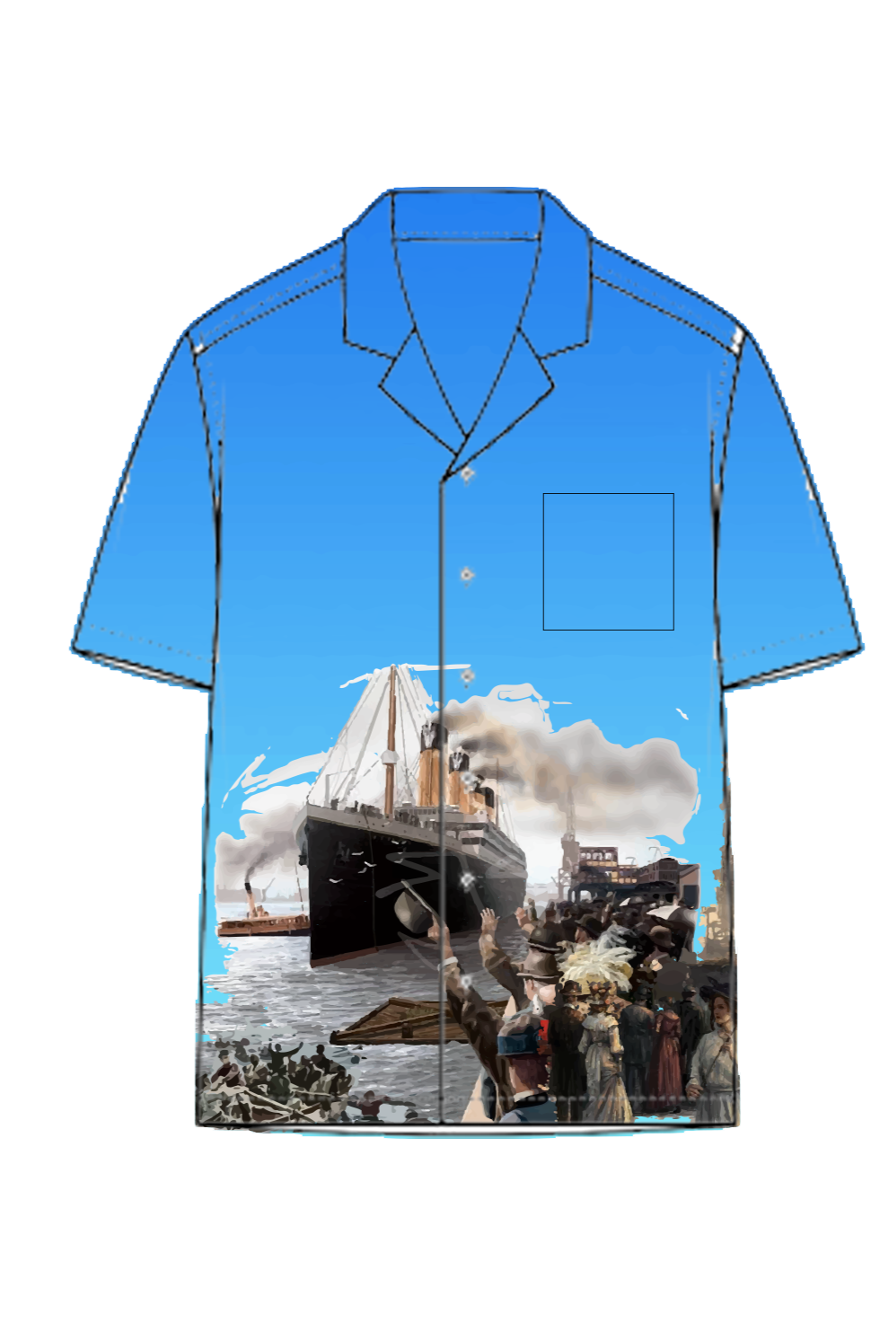 Gradient Bowling Shirt with Titanic Theme
