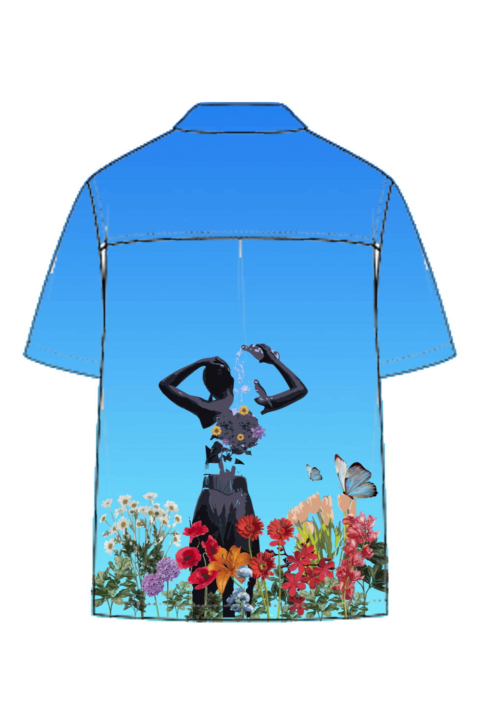 Gradient Bowling Shirt with Titanic Theme