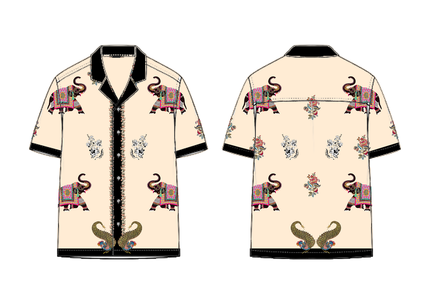 Bowling Elephant Silk Shirt