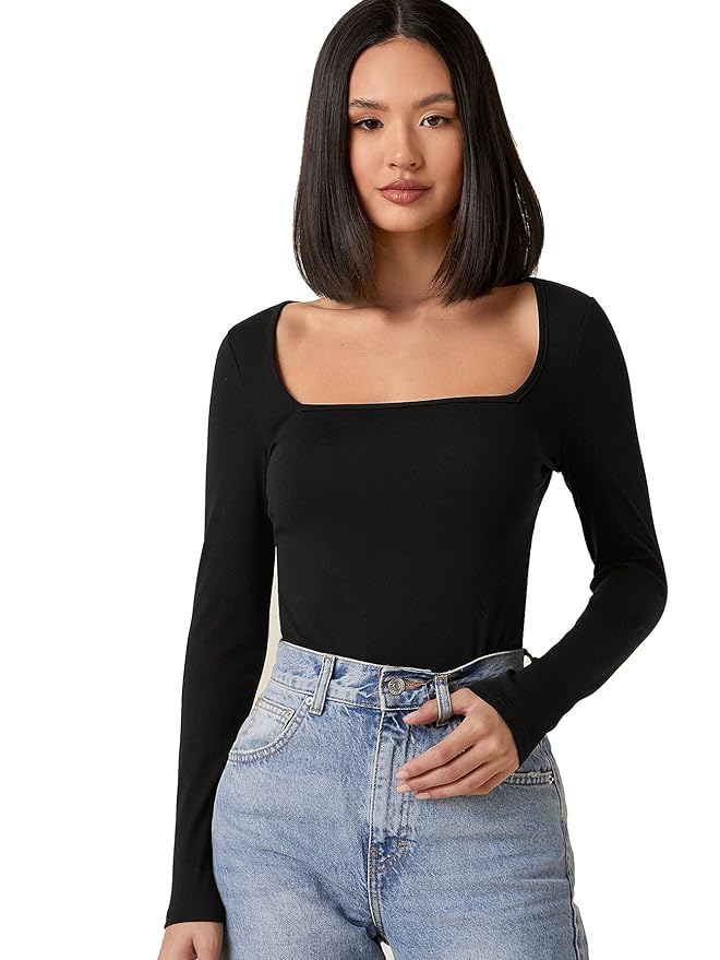 Square Neck Full Sleeves Top for women