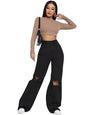 Women Flared High Rise Black Jeans