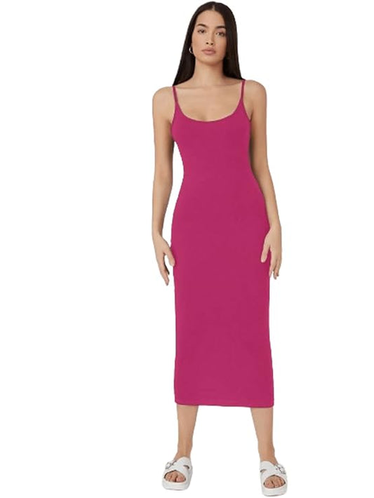 Shoulder Straps Sleeveless Bodycon Midi Dress