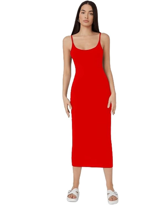 Shoulder Straps Sleeveless Bodycon Midi Dress