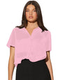 Women's Solid Semi-Sheer Oversized Fit Shirt