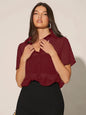 Women's Solid Semi-Sheer Oversized Fit Shirt