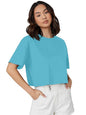 Women Solid Round Neck Cotton Blend T-Shirt