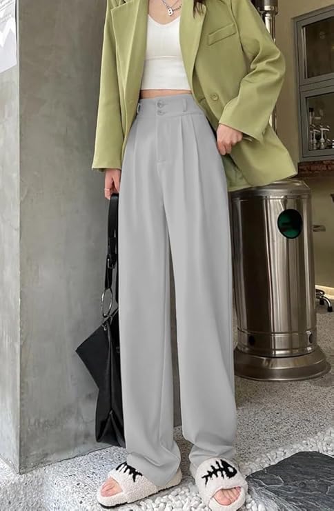 Women Relaxed Polyester Trousers