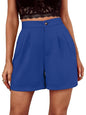 Women's Solid Slant Pocket Wide Leg Shorts