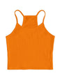 Shoulder Straps Ribbed Fitted Crop Top