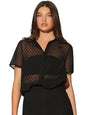 Women's Solid Semi-Sheer Oversized Fit Shirt