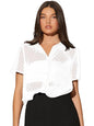 Women's Solid Semi-Sheer Oversized Fit Shirt