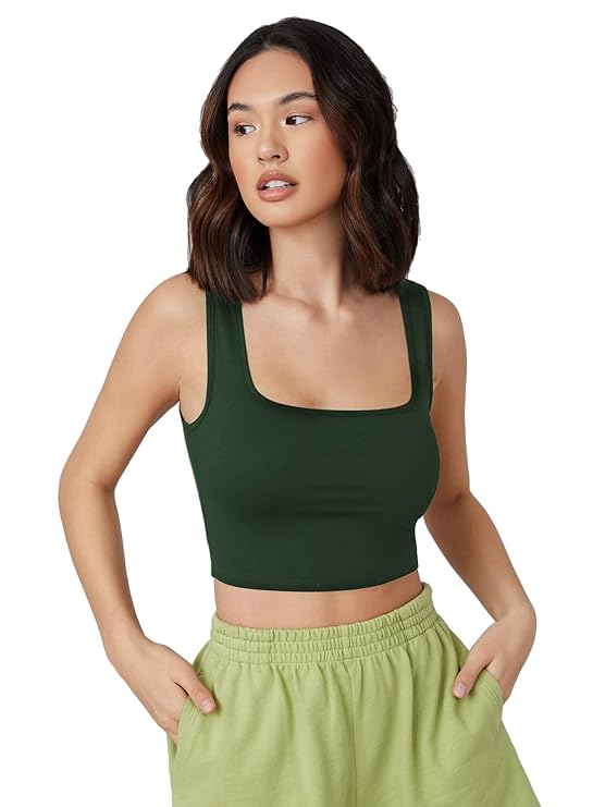 Women Solid Fitted Crop Top