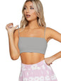 Women's Basic Plain Spaghetti Strap Tube Crop Cami Top