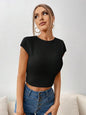 Women Ribbed Regular Fit Crop Top