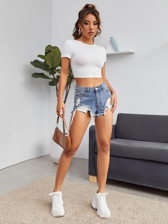 White Back Tie Backless Crop Top