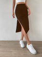 Women Solid Pencil Brown Skirt