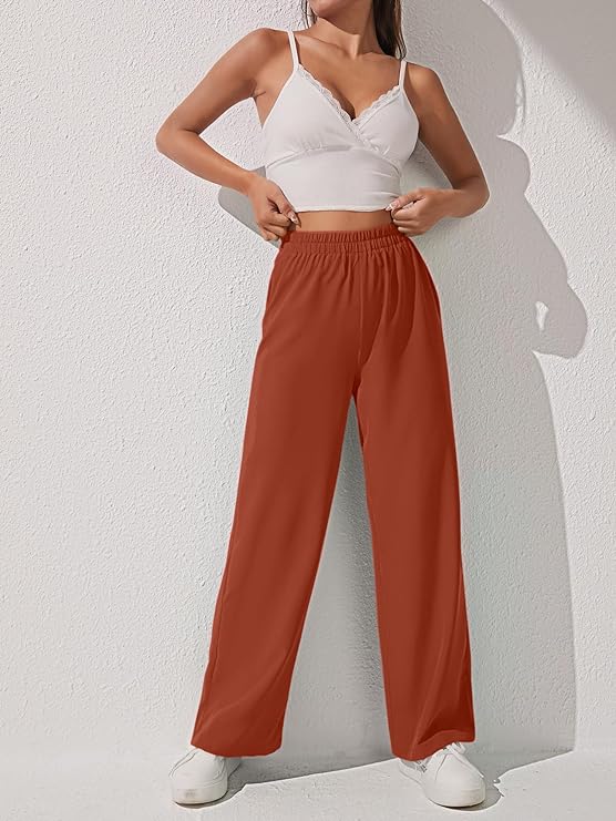 Women Loose Fit High-Rise Trousers