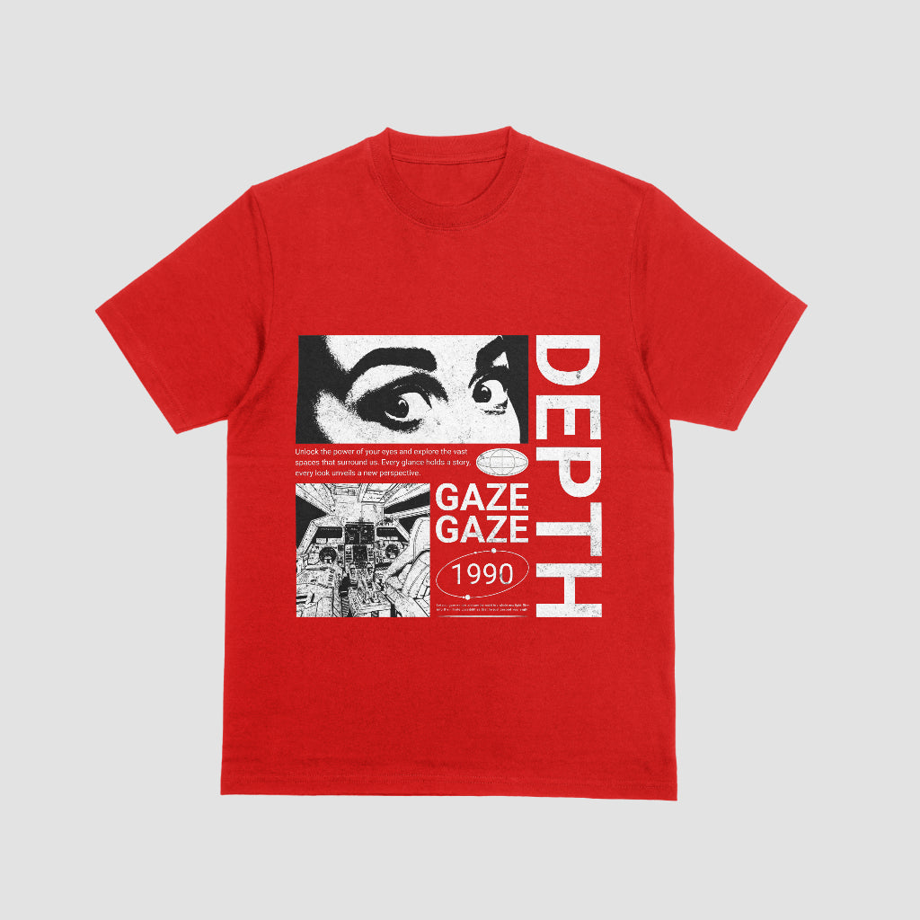 Y2K Gaze the Deep Space Red Tshirt [BULK]