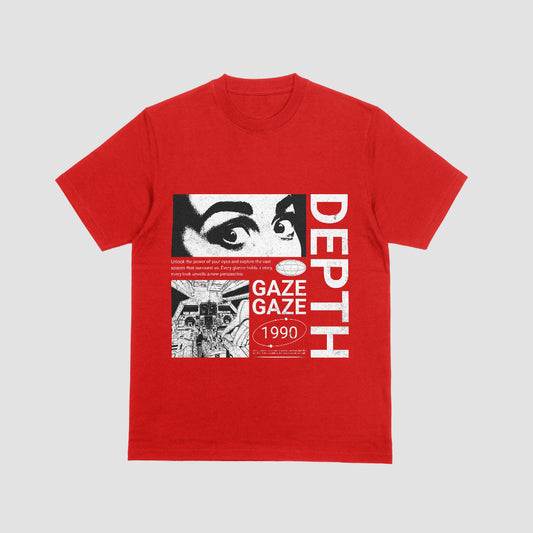 Y2K Gaze the Deep Space Red Tshirt [BULK]